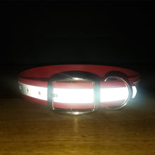Load image into Gallery viewer, Hot Pink Reflective Dog Collar 1" Wide with D-Ring Connector