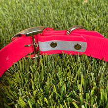 Load image into Gallery viewer, Hot Pink Reflective Dog Collar 1" Wide with D-Ring Connector